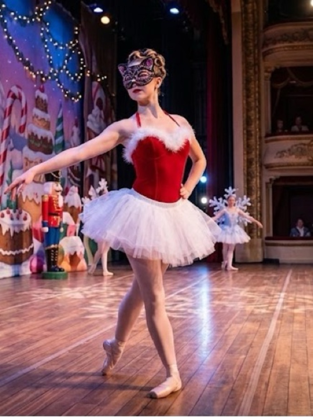 Frederick’s of Hollywood Red Velvet Bodysuit & Tulle Skirt Nutcracker Costume